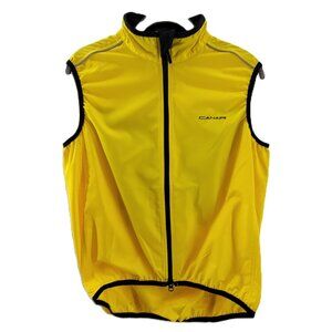 Canari Cycling Jacket Vest Men's S Yellow Black WIND SHEAR Double Full Zip